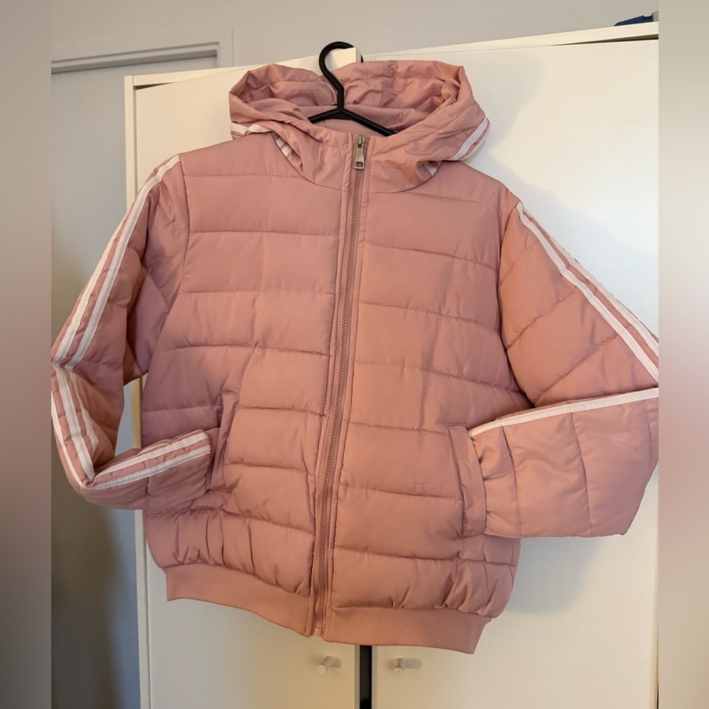 Stylish Women's Blush Puffer Jacket with Hood